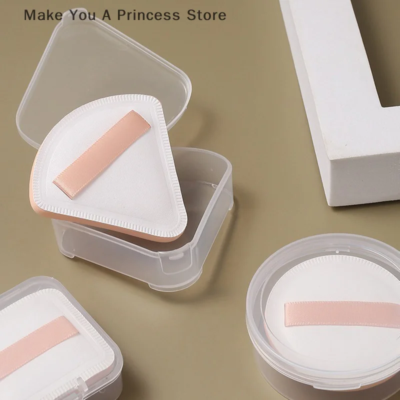 Custodia in plastica da 10 pezzi per soffio in spugna trasparente, borse per cosmetici da viaggio portatili, custodia per cosmetici