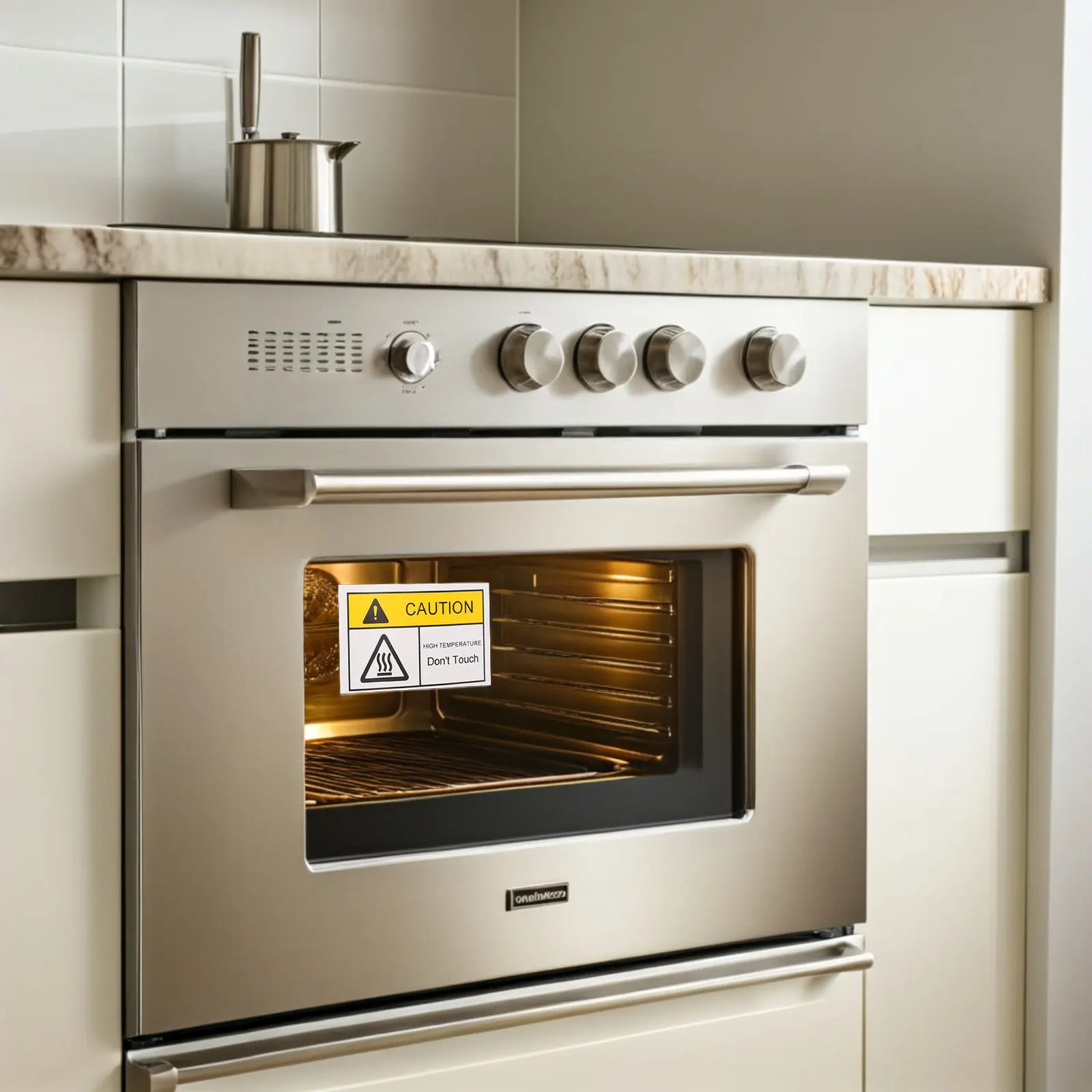 

Набор из 3 термостойких предупреждающих наклеек: «Не прикасаться» для духовок, утюгов, оборудования. Самоклеящиеся.