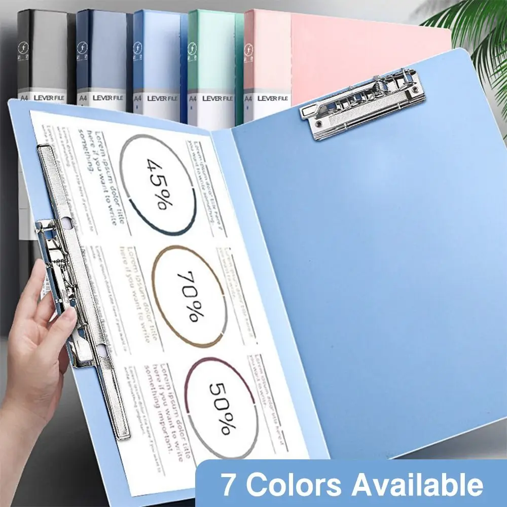 

High Quality PP A4 File Folder Long Double Clips Color Document Bag Thickened File Bag Student Gift