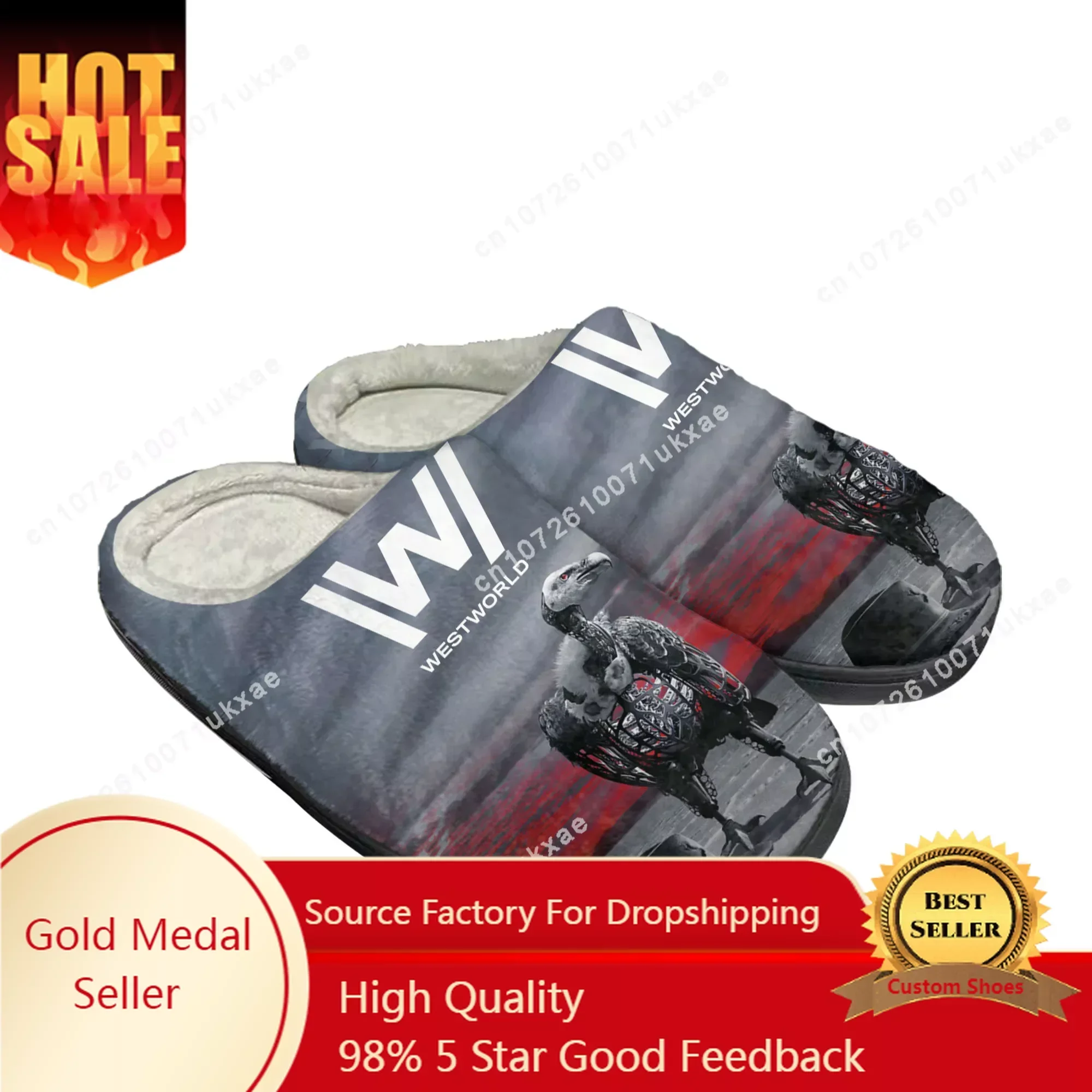 Westworld Huis Katoenen Slippers Heren Dames Pluche Slaapkamer Casual Houden Warme Schoenen Thermisch Indoor Slipper Op Maat Gemaakte Diy Schoen