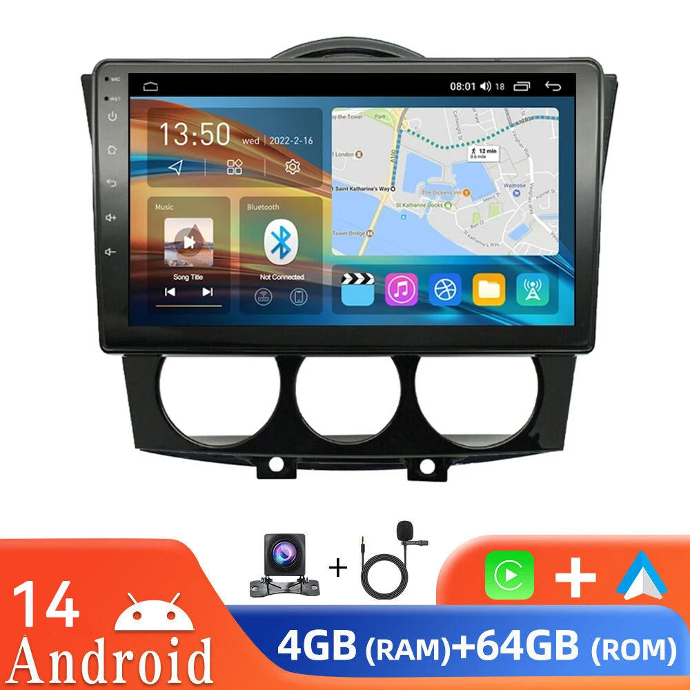 

For Mazda RX-8 RX 8 RX8 SE 2003-2021 Android 14 Car Radio Stereo Multimedia GPS navigation Intelligent System 4G+Wifi DSP RDS