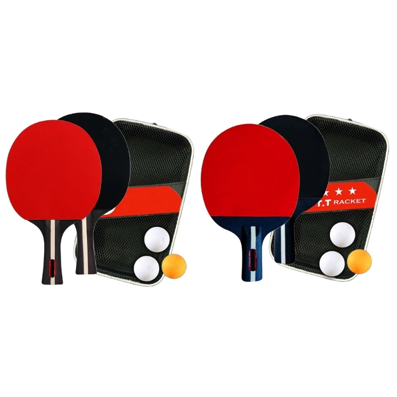 Pingpong Paddle Table Tennis Racket Table Tennis Equipment for Beginner, Table Tennis Paddle Set with Rubber Grip 1 Pair