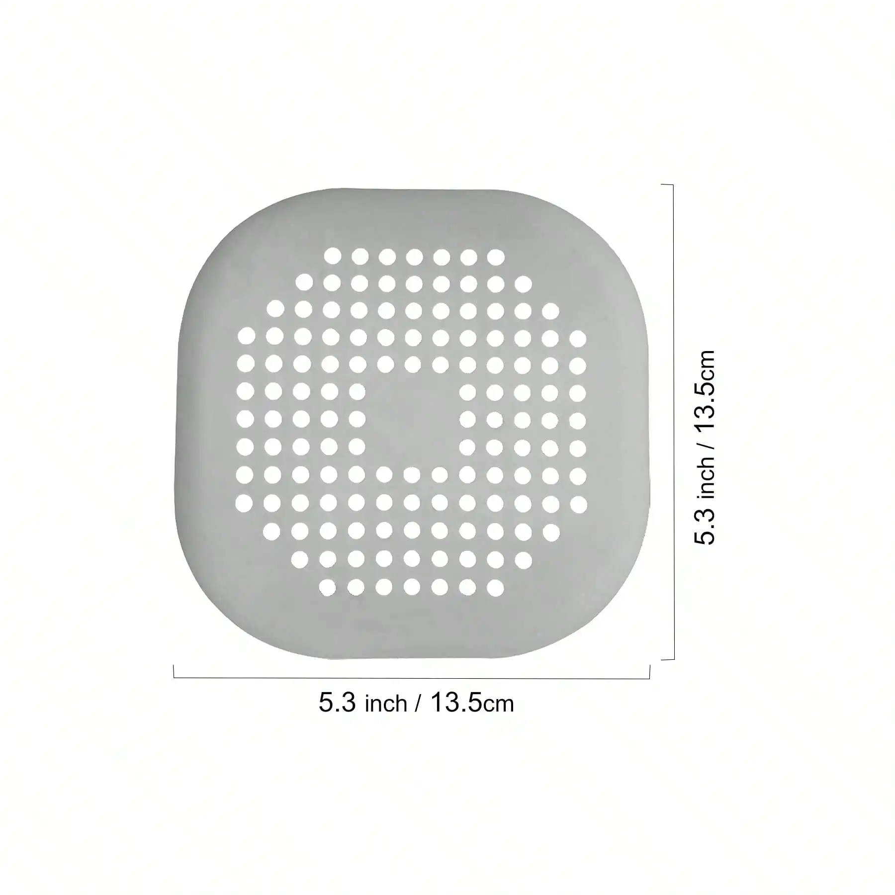 1pc 13.5cm Square Silicone Shower Drain Hair Catcher Gray Kitchen Sink Strainer Anti Blocking Anti Odor Bathroom Floor Sewer Waste Filter Screen Cover Home Cleaning Accessories