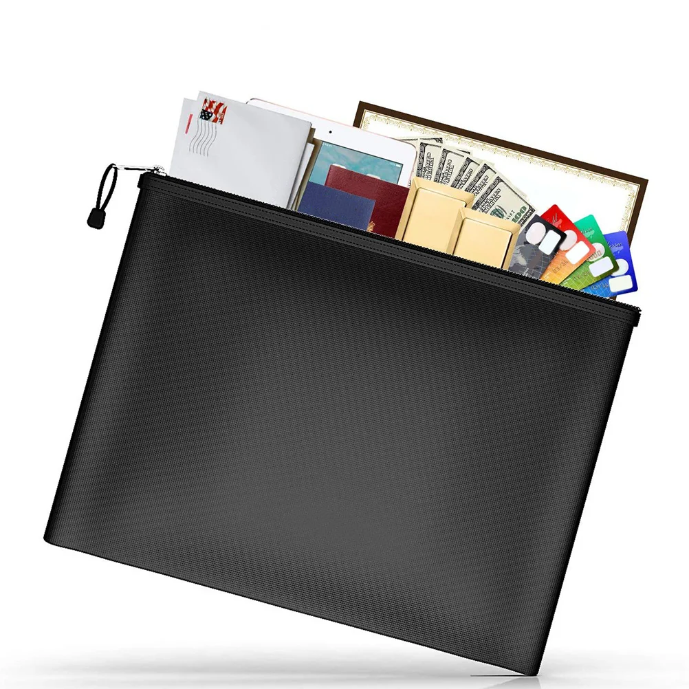 Fireproof Document Bag Waterproof Large Capacity Multi-Layer Protection for Important Papers Cash Passports Electronics Travel