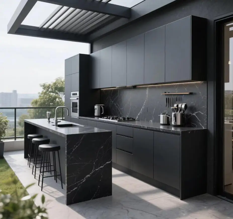 Durable Stainless Steel Modern Kitchen Cabinets for Easy Installation Outdoor Modular Furniture