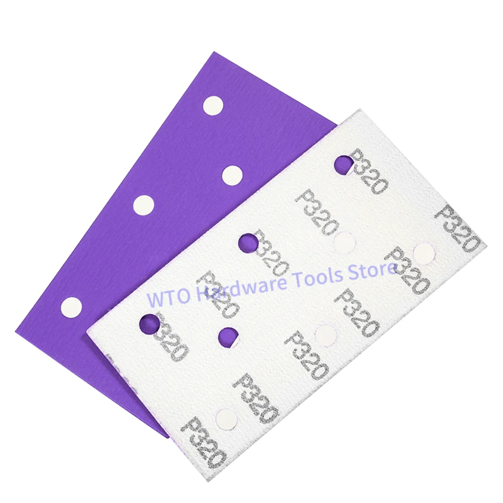 10PCS 95x180mm Rectangular Sandpaper Sheets Hook & Loop Sanding Discs for Wood Furniture Metal Sanding and Automotive Polishing