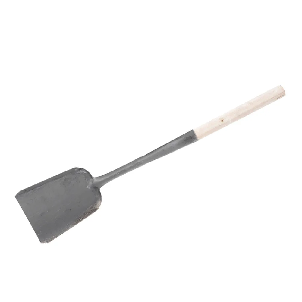 Fireplace Ash Shovel Multi-Functional Stove Cleaning Scoop Heavy-Duty Iron Blade Comfort Grip Wooden Handle for Coal and Ash