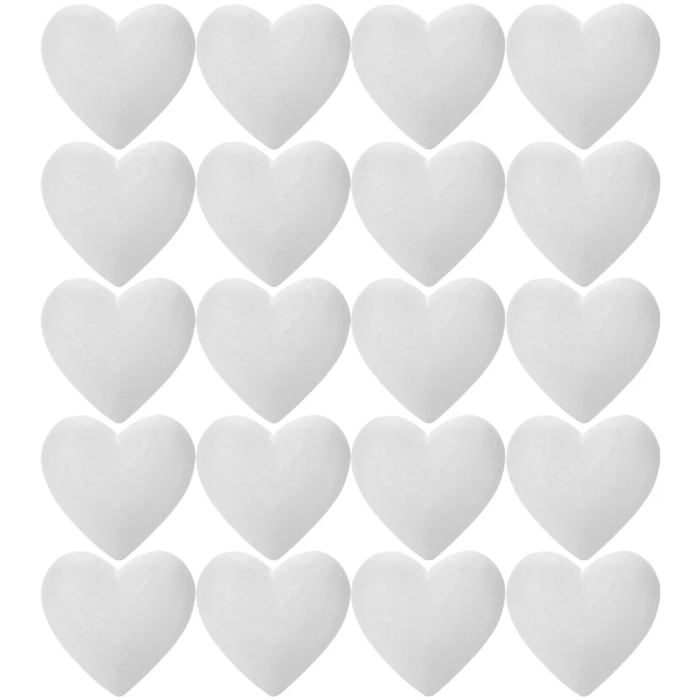 

20 Pcs Ball Material Craft Heart Shaped Foams for Crafts Solid DIY Ornaments Wedding Balls Blank Model