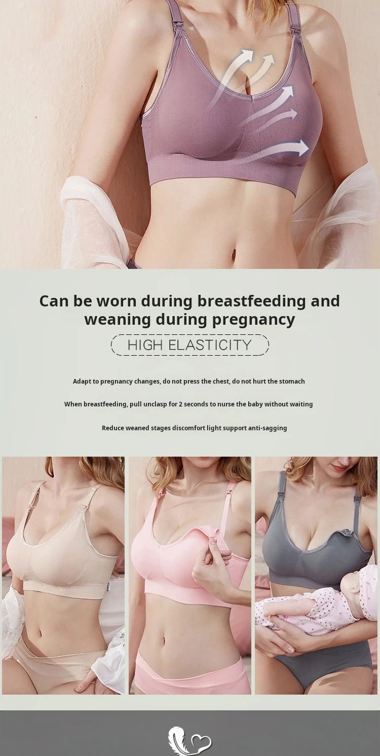 Still-BH Frauen hochela tische Push-up Einhand-Schnalle BHs Schwangerschaft Frau drahtlose Still unterwäsche 2024 – Detail 8