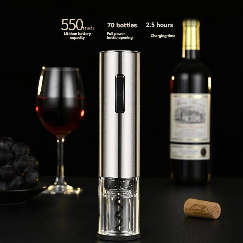 2025 فتاحة النبيذ الكهربائية فتاحة النبيذ المنزلية مفك البراغي فتاحة النبيذ التلقائي بالكامل مجموعة هدايا