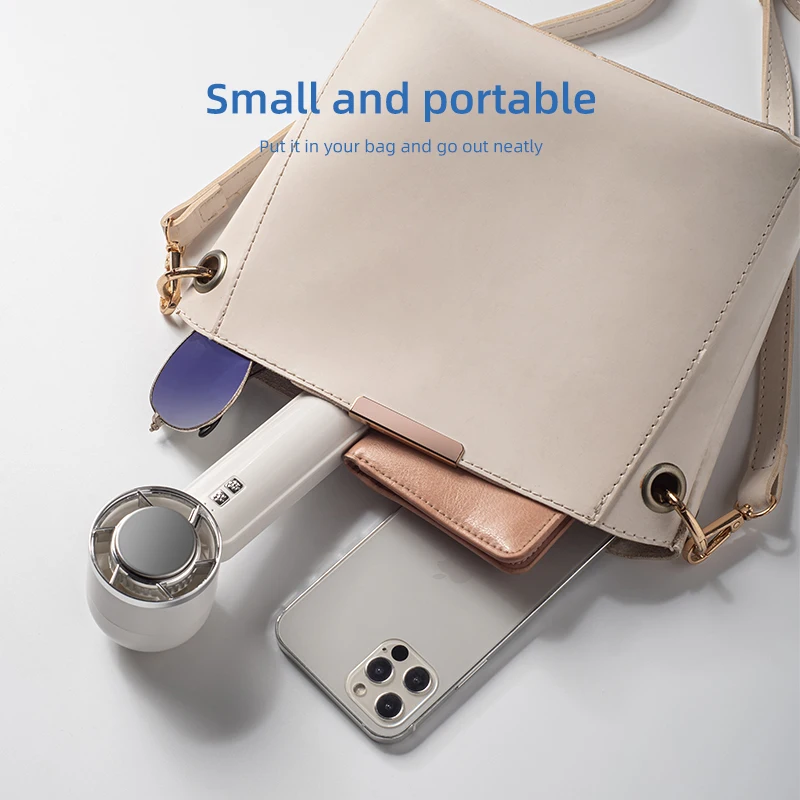 2025 New Ice Pack Handheld Fan with Long Battery Life USB Rechargeable Mini Fan Hiking Buckle Portable Fan Suitable for Outdoor