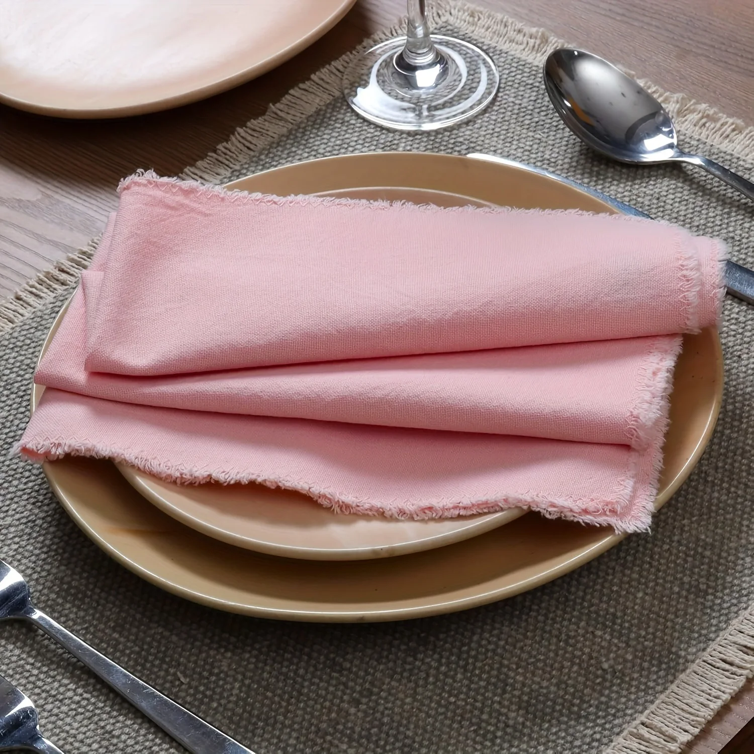 Set of 12 Cotton Linen Napkin 18x18 inch Dinner Napkins Washable Soft Reusable Hemmed Edges Napkins for Family Dinners Wedding