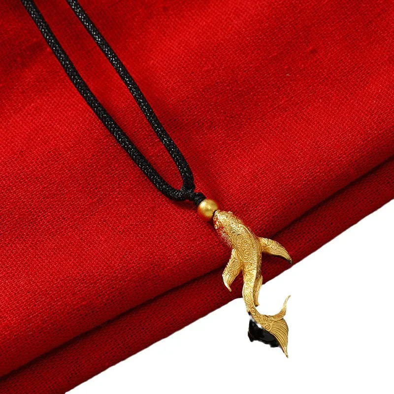 Korea Trend Jewelry On The Necklace Gold Fish Pendant For Women Men Movable Fish Charm Wedding Party DIY Jewelry Wholesale Gift