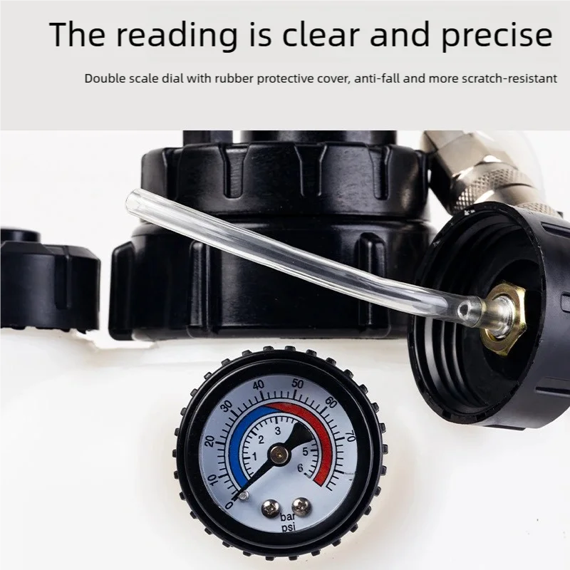 Kit sangrador de freio profissional 3L - Bomba de vácuo manual com medidor de pressão, 4 adaptadores de cilindro mestre para carro e motocicleta