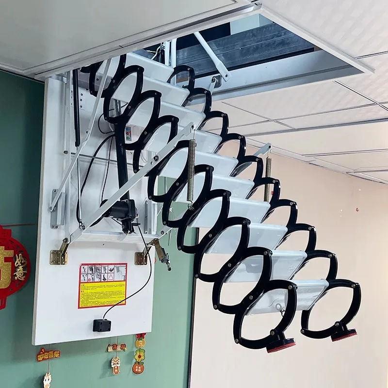 

Electric attic telescopic staircase household folding automatic ladder