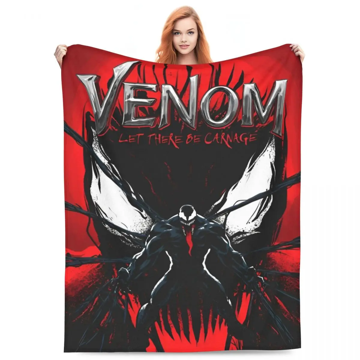 Venom: The Last Dance Flannel Blankets Superhero Custom Throw Blankets for Sofa Bedding Lounge 200x150cm Quilt