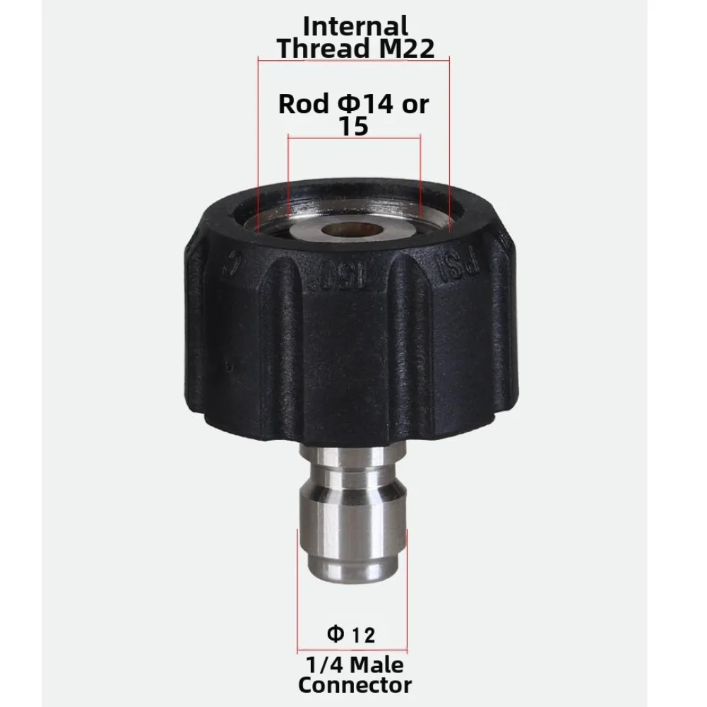 Lavadora de alta pressão m22, encaixe de conexão rápida, adaptador giratório de 14mm, 5000psi, conector de mangueira de lavadora de pressão para ferramentas de limpeza de carro
