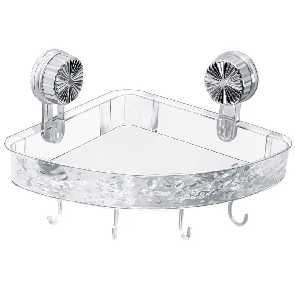 Bathroom Corner Shelf Water Ripple Suction Cup Organizer Wall Mounted Shower Storage Rack Punch Free Accessory