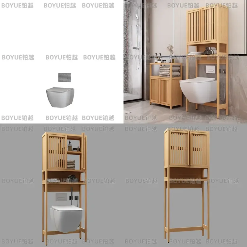 for Toilet Shelf Multi-layer Floor Storage Cabinet Bathroom Seam Rack Balcony Washing Machine Rack High-end