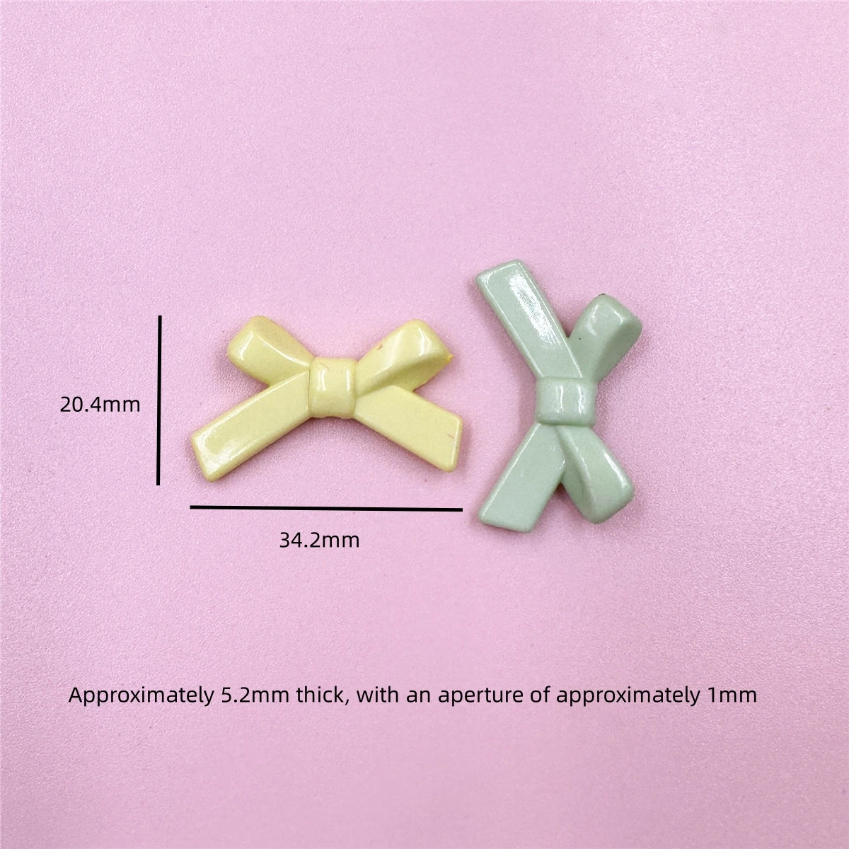 50pcs 20*34mm Solid Bow Acrylic Loose Beads DIY Jewelry Accessories For Bag Phone Key Chain Bracelet Necklace Pendant Making