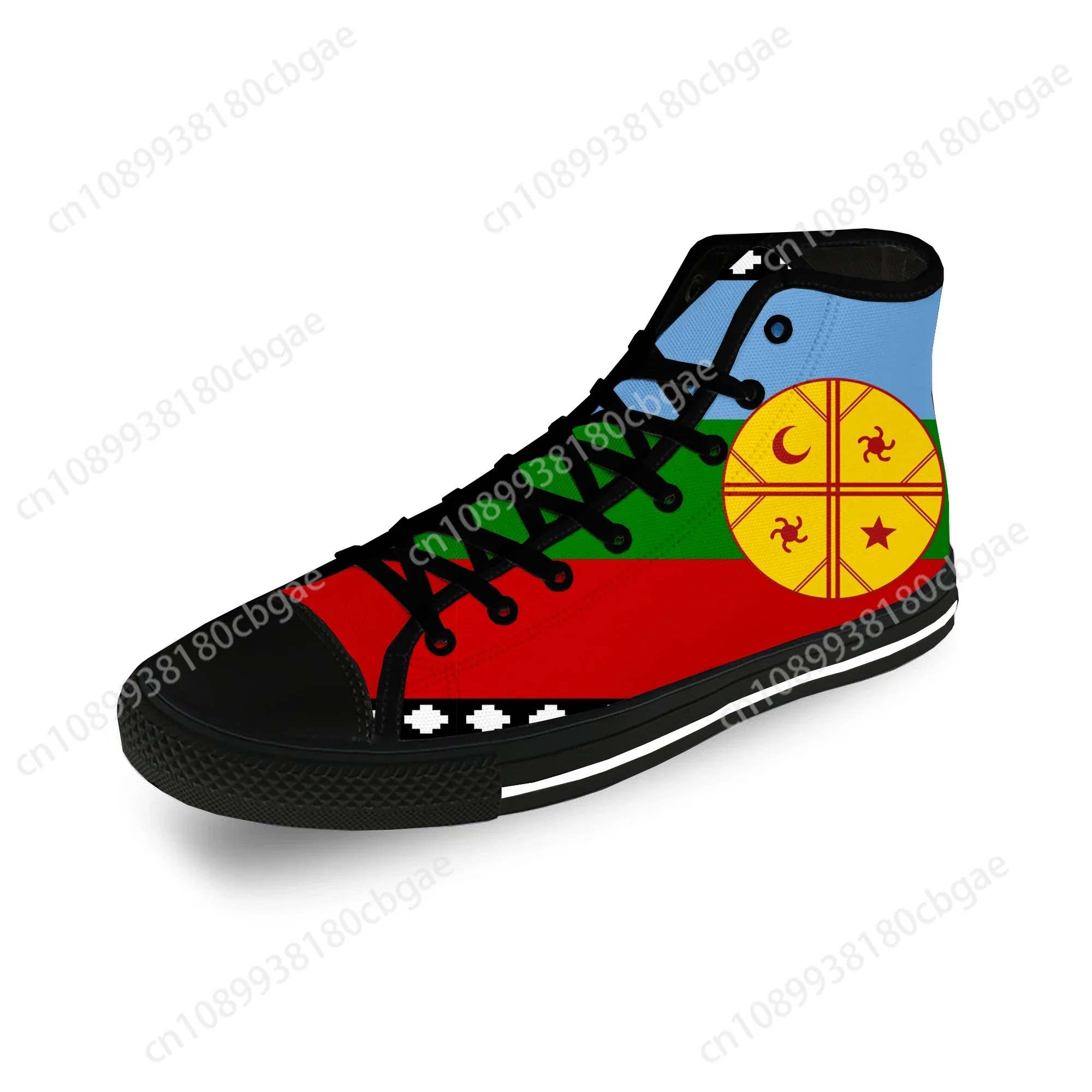 Bandeira dos mapuches chegam novas casual pano moda impressão 3d alta superior sapatos de lona das mulheres dos homens tênis leves respiráveis