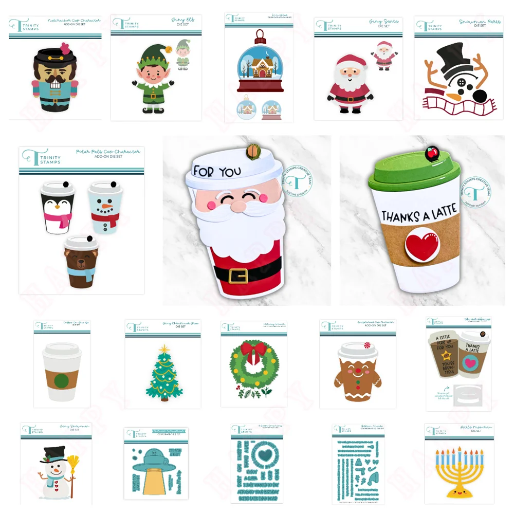 

Cup Character Gingerbread Metal Cutting Dies Stamps For Scrapbooking Decoration Embossing Template DIY Greeting Card Handmade