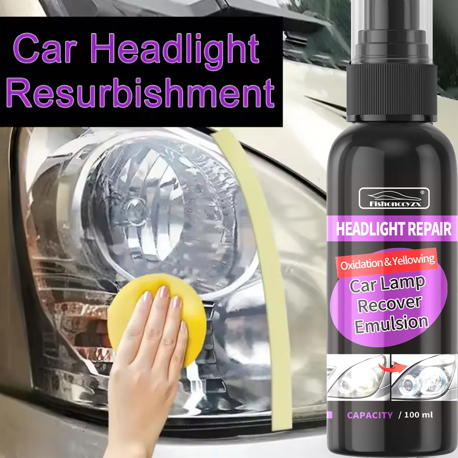 Car Headlight Restoration Polishing Kits Car Light Scratch Remover Repair Cleaning Paste Headlamp Anti Oxidation Polish Liquid