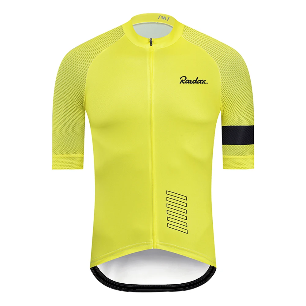 Raudax Herren-Klassik-Radtrikot in Schwarz, kurzärmelig, Rennshirt, Sommer-Radbekleidung, bequemes, atmungsaktives Radfahrer-Shirt – Detail 8