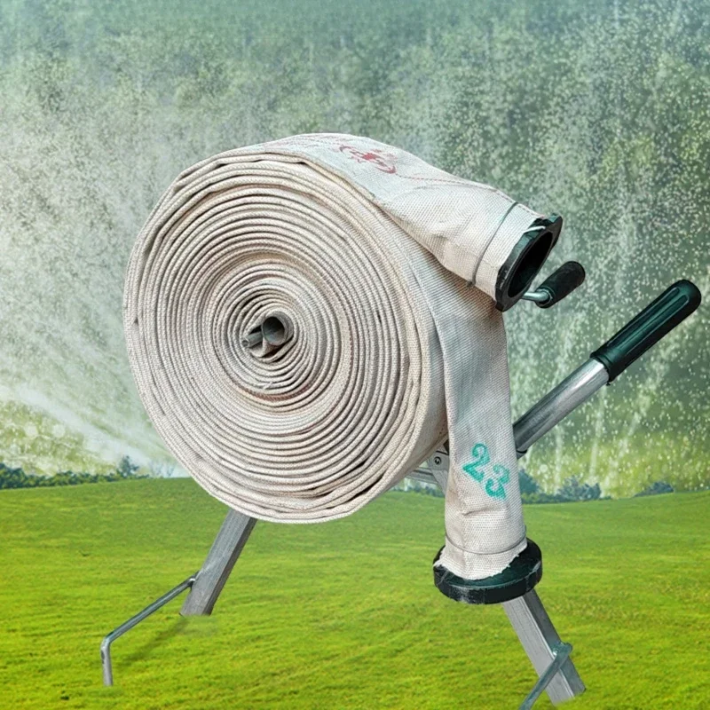Portable Fire Hose Reel Foldable Agricultural Irrigation Water Pipe Reel Agricultural Coil Winding Rack