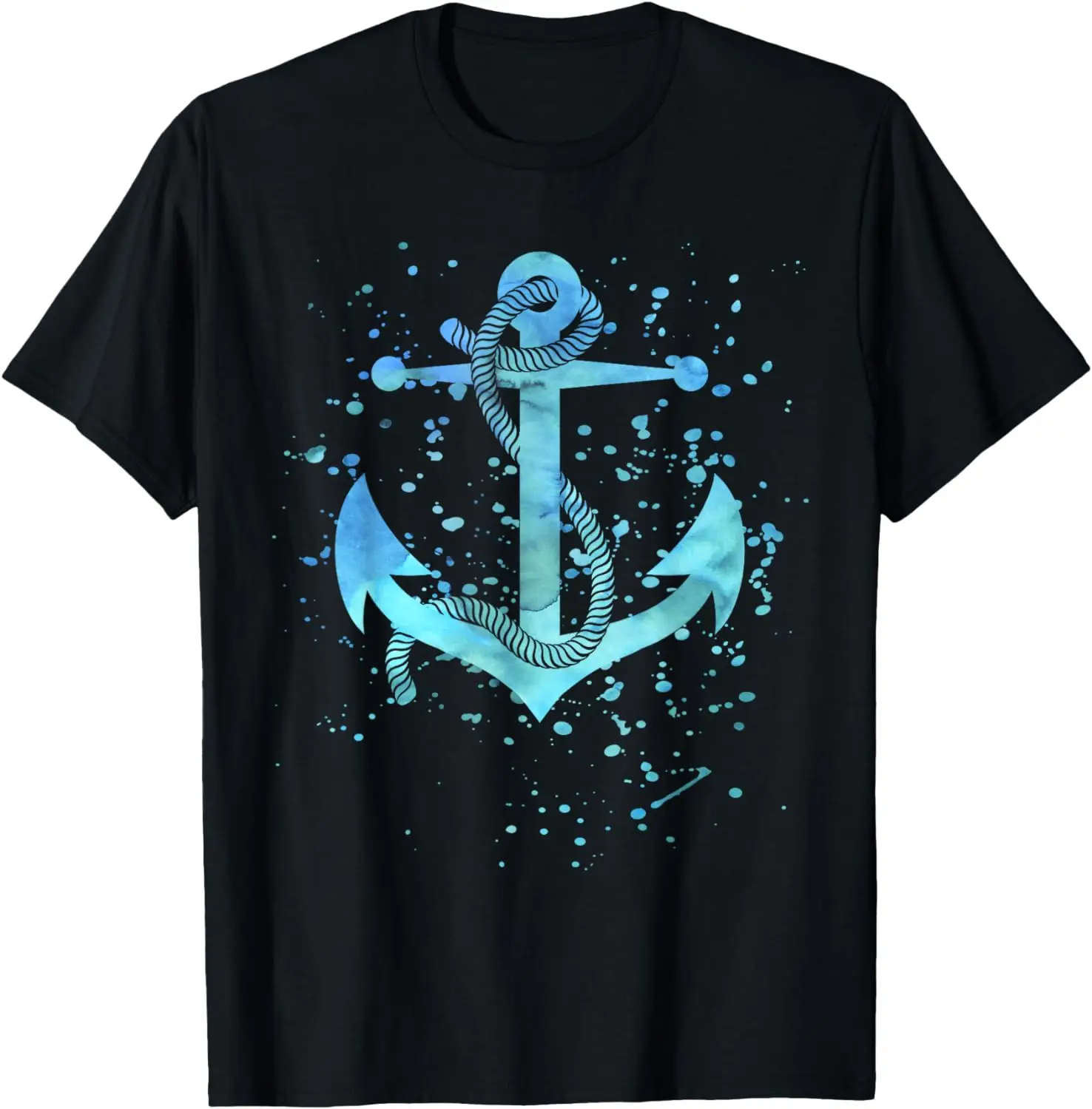 

Ocean Blue Tie Dye Anchor - Nautical Summer T-Shirt