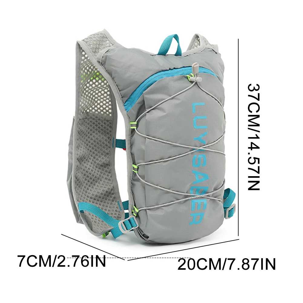 Trail Running da esterno Zaino ultraleggero da 2 litri Gilet da jogging per idratazione Borsa da bicicletta per maratona traspirante Bottiglia d'acqua Equipaggia