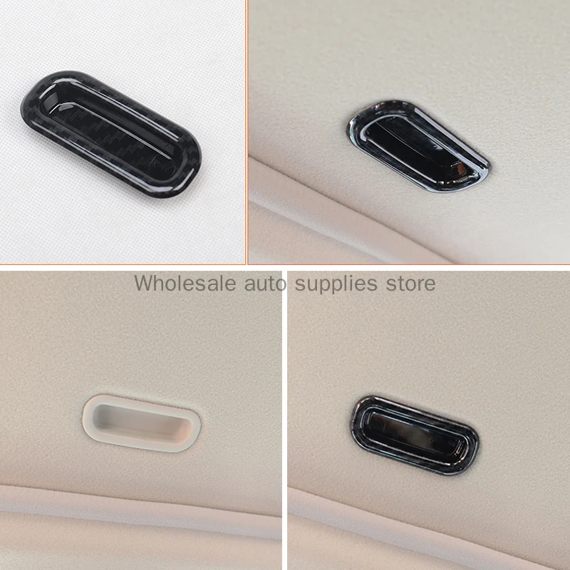 For Mitsubishi Pajero V80 Shogun Montero Limited 2007-2021 Carbon Fiber Look Interior Sunroof Handle Cover Trim