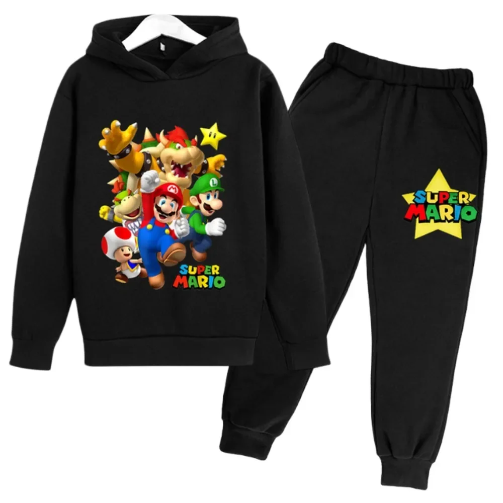 2022 Marios-Bros Fashion Sports Hoodie Children's Jacket Boys and Girls Clothes Spring Fall Casual Hoodie + Sweatpants Ages 4-14