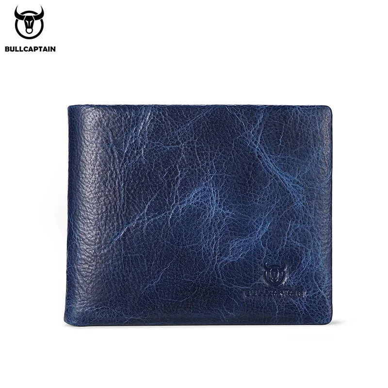 BULLCAPTAIN New Men's Leather Wallet RFID Function Fashion Business Multi-Card Men's Wallet Clip QB026