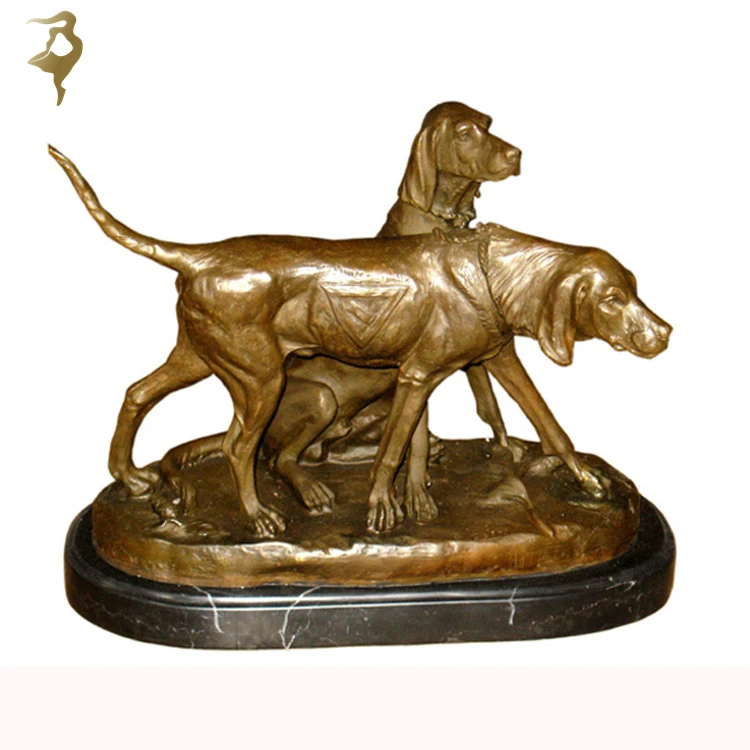 

Metal Cast Business Gift Small Bronze Dog Figurines Home Office Decoration