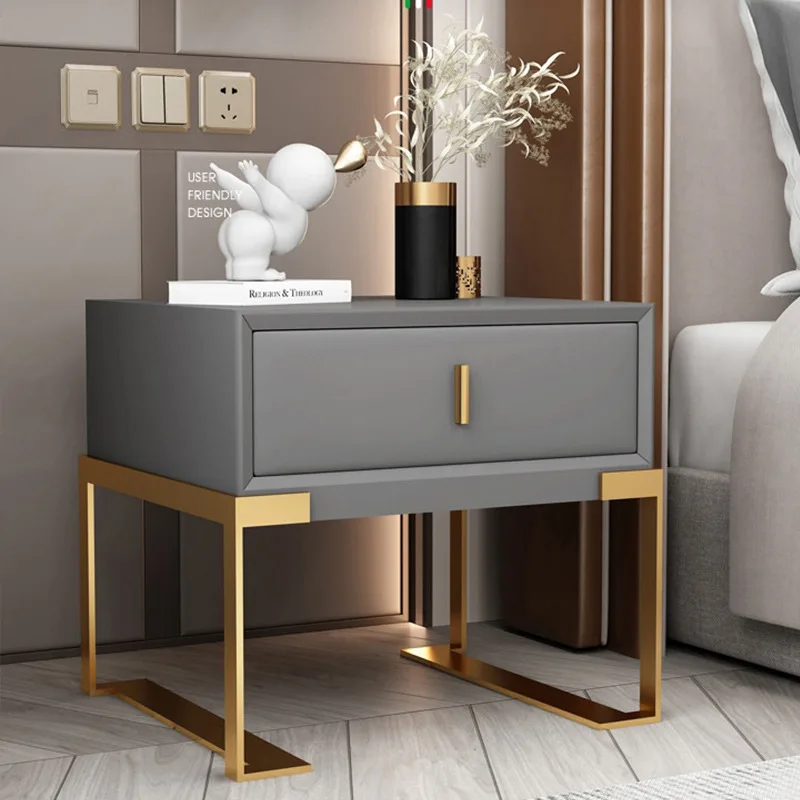 Italian light luxury bedside table simple modern home bedroom locker Nordic solid wood storage cabinet mini bedside cabinet