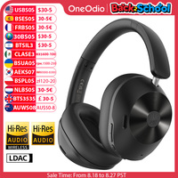 Oneodio A5 Bluetooth 5.4 Headphones 43dB Hybrid Active Noise Cancelling Over Ear Wireless Headset Hi-Res LDAC Audio With ENC Mic