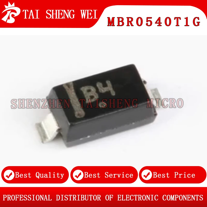 20pcs brand new original MBR0540T1G MBR0540 stamped B4 SOD-123 Schottky diode 510mV@500mA 40V 20uA@40V 500mA SOD-123