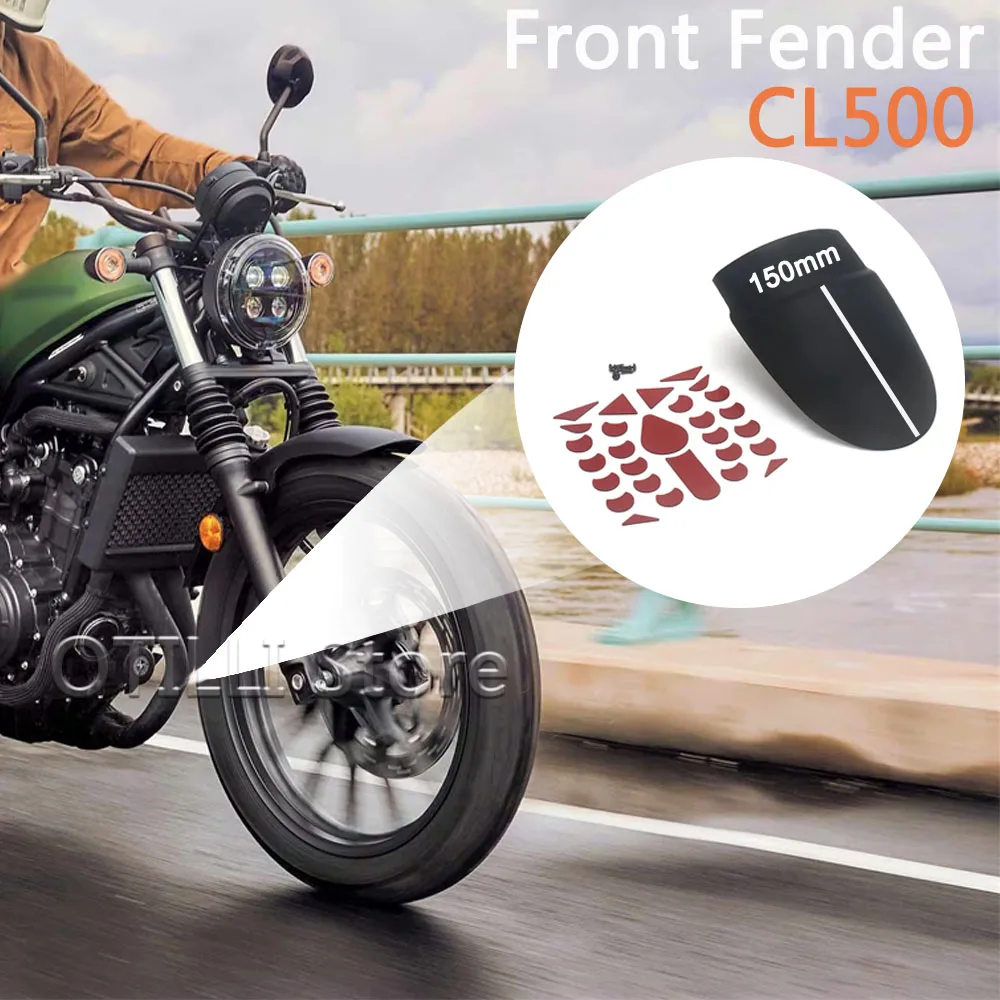 

New Motorcycle Accessories Black Extension Front Fender Mudguard Extender For Honda CL 500 CL500 2023 2024