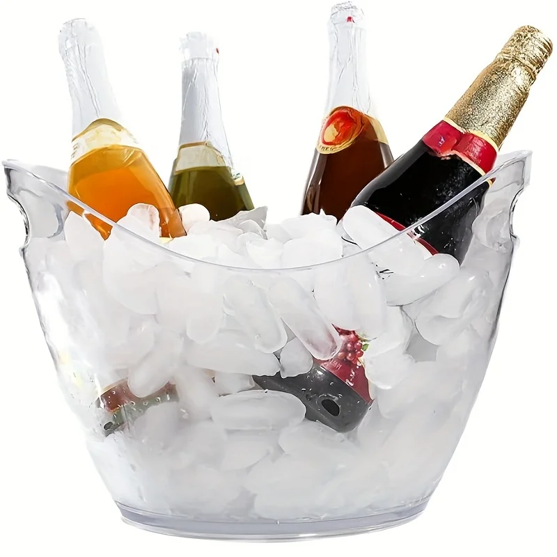 1/2 PCS Elegante cubo de hielo acrílico: transparente, perfecto para enfriar bebidas como champán, vino, cerveza y refrescos