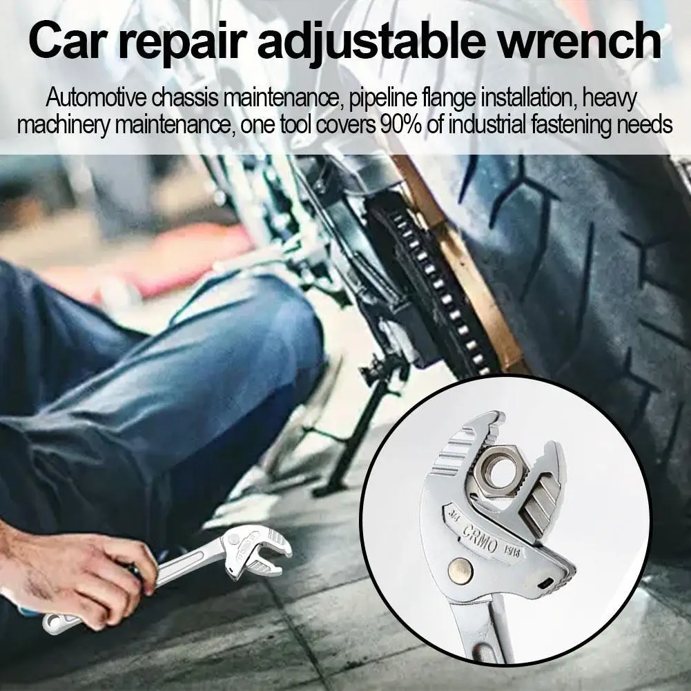 Chave inglesa ajustável multifuncional com ampla faixa de abertura, carro, motocicleta, reparo, manutenção de máquinas, acessório de ferramenta manual