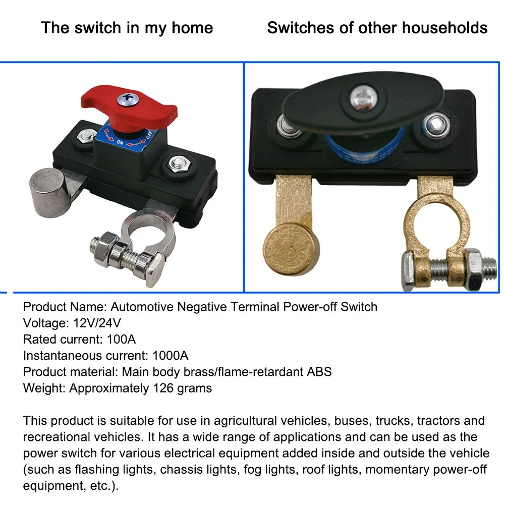 مفتاح فصل بطارية السيارة 12 فولت 24 فولت عازل قطع الطاقة اليدوي للمركبات والشاحنات والحافلات والقوارب البحرية واستخدام السيارات