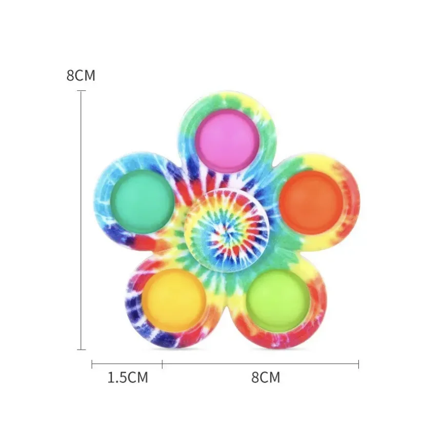 Zabawny Tie Dye Prosty Fidget Spinner Palcowy Spinner Bubble Antystresowy na ADHD, Lęk, Stres, Sensoryczny Upominek na Przyjęcia dla Dzieci