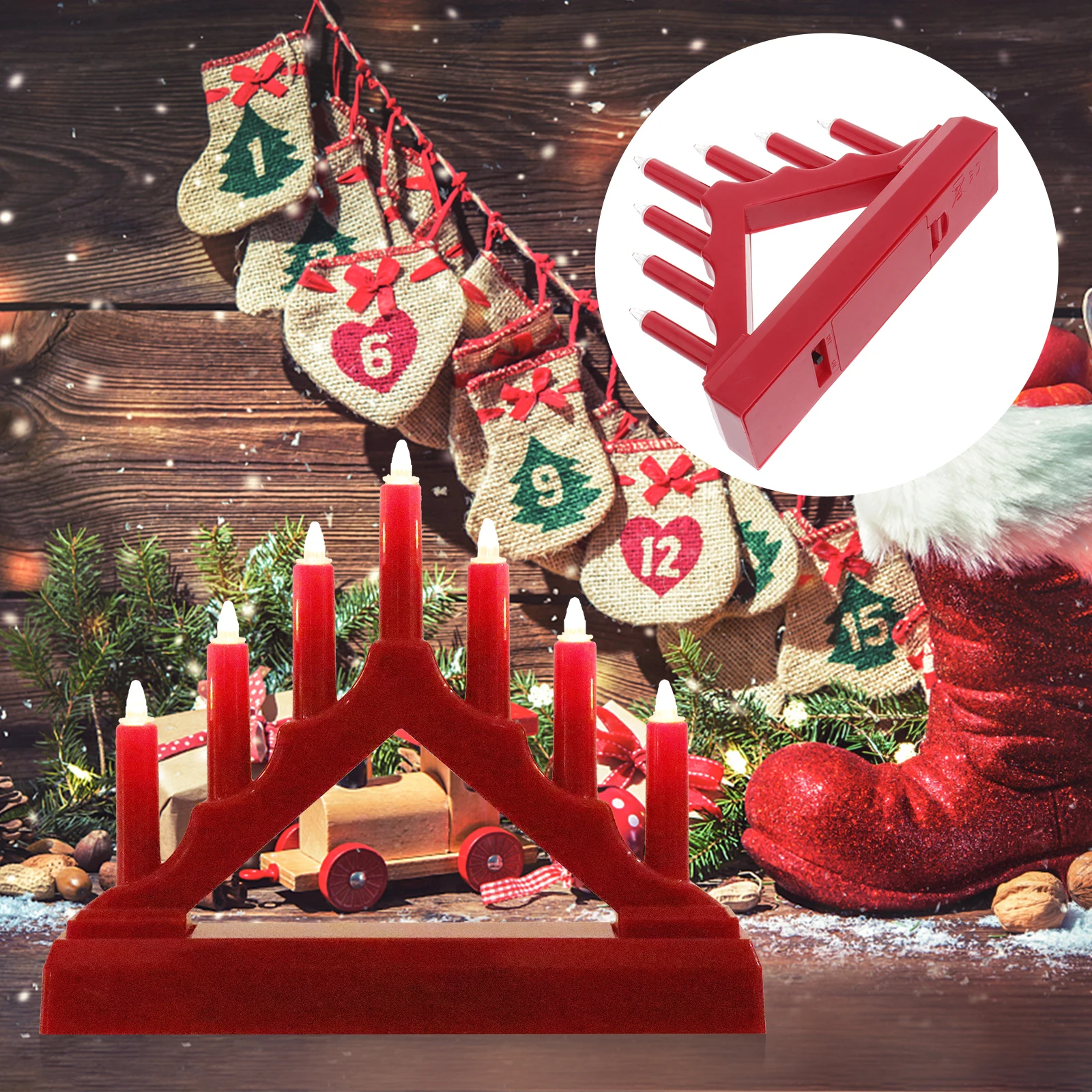 LED Night Light Operated Candles Xmas Lamp Reading Retro Style Desk Bridge