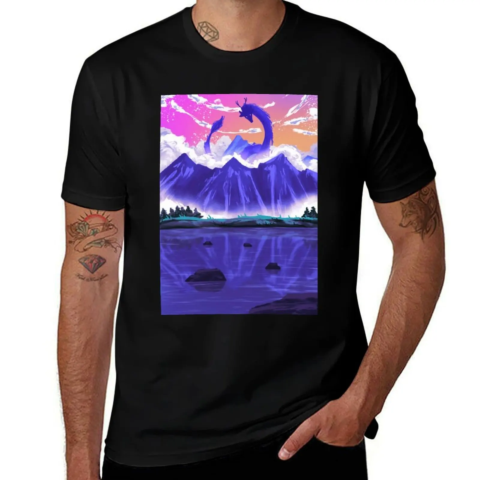 

The sleeping dragon T-Shirt anime shirt plus size tops men clothes