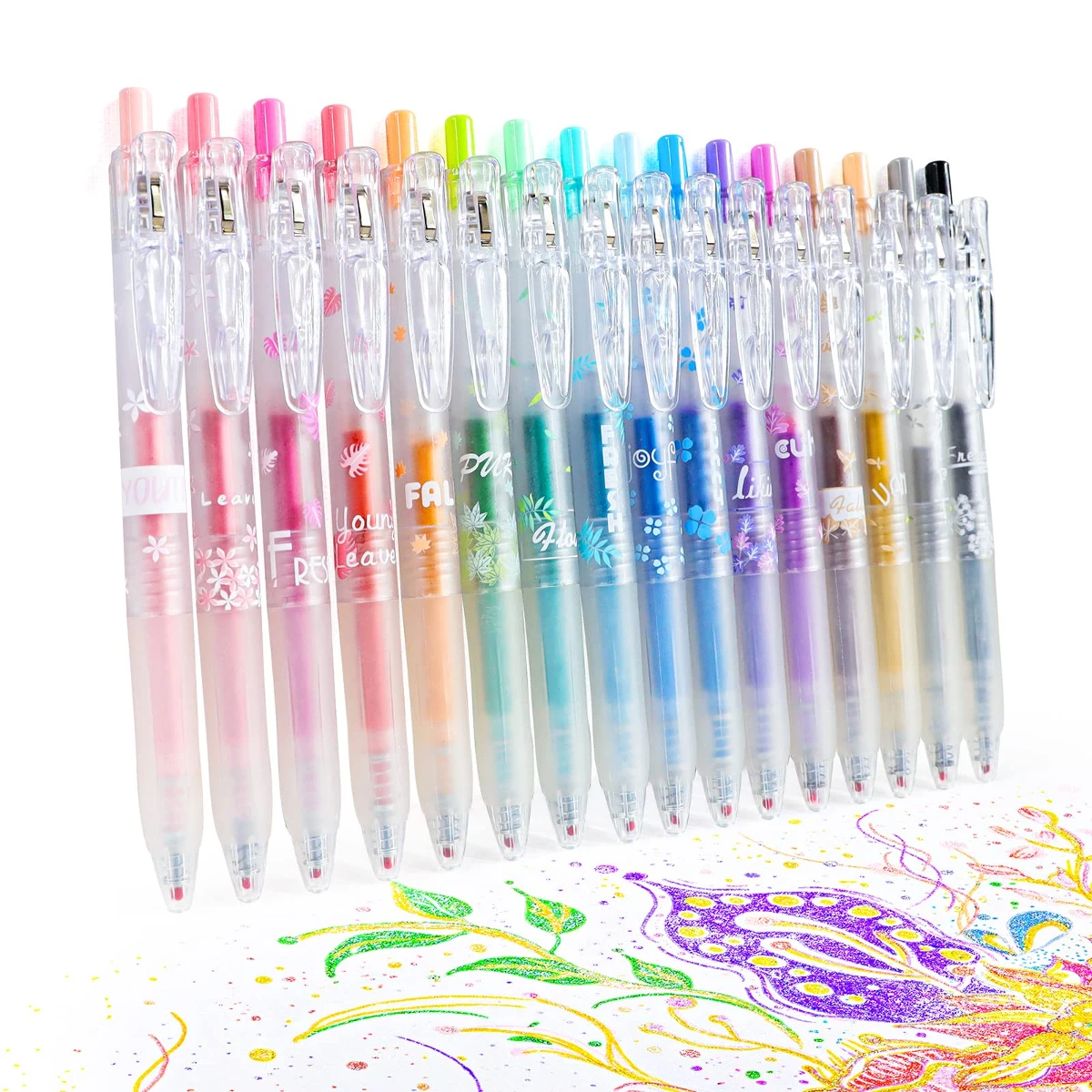 

Flash Gel Pens Set, 16-Piece Colorful Flash Pen Collection, Ideal for Coloring & Art Projects, Durable Writing Tools