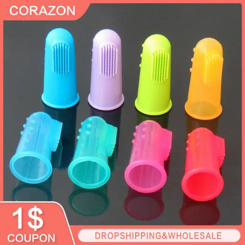 5PC Dog Super Soft Pet Finger Toothbrush Teeth Cleaning Bad Breath Care Nontoxic Silicone ToothBrush Tool Toothbrush Anti-Cavity