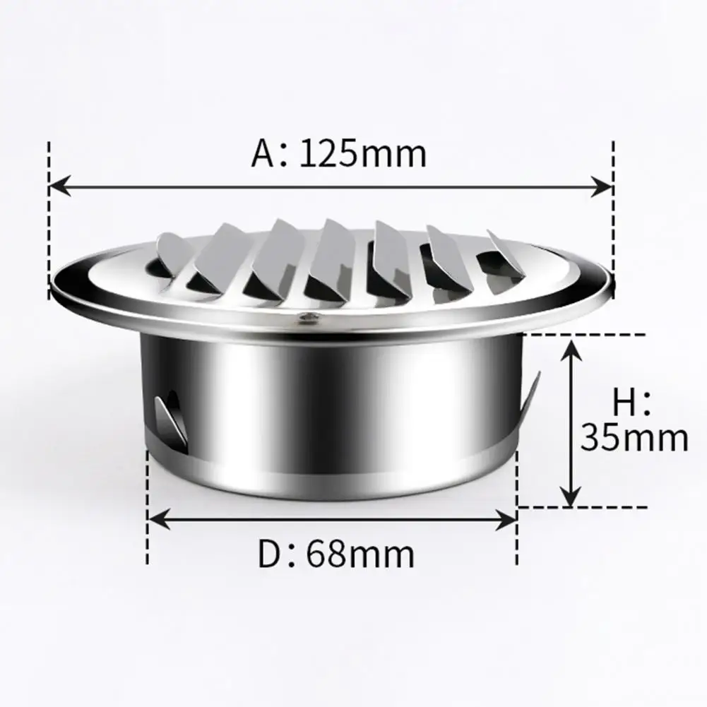 

Крышка вентиляционного отверстия Выхлопная труба Крышка вентиляционной решетки Крышка вентиляционного отверстия из нержавеющей стали Настенный впуск со встроенной сетчатой вентиляцией от мух