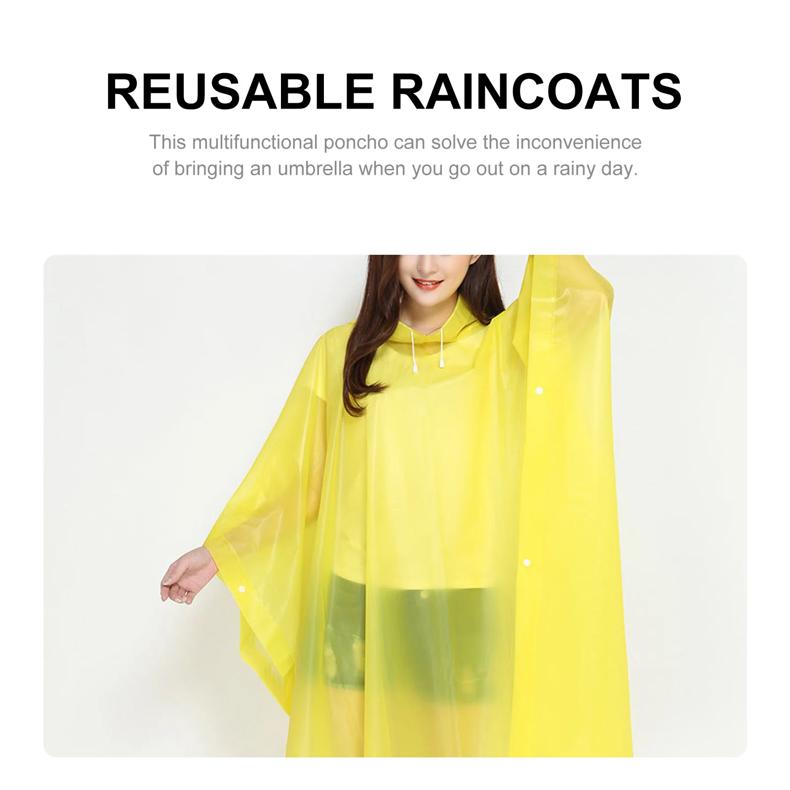 

3 Pcs Rain Coat Hooded Raincoat Ponchos Adult for Raincoats Adults Translucent