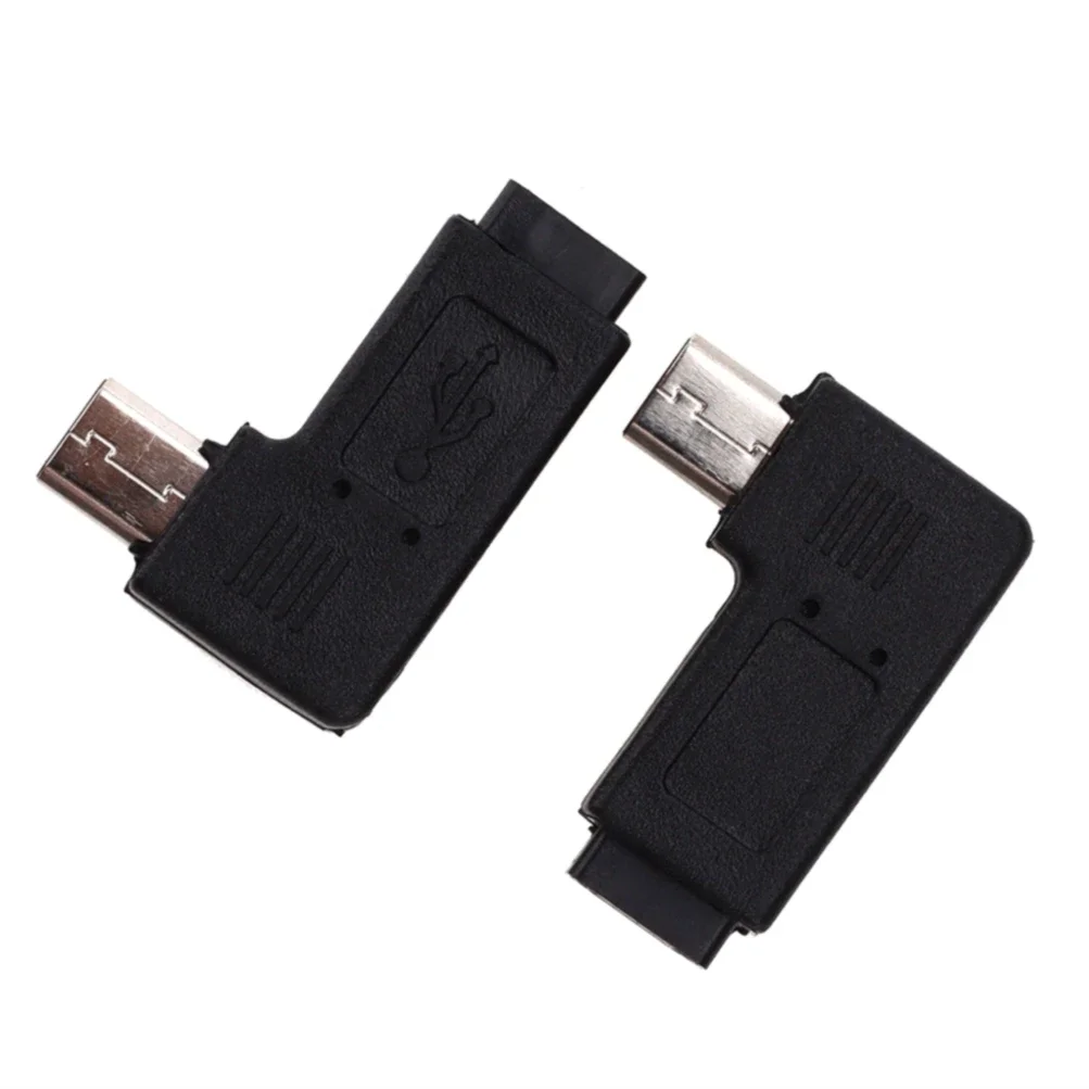 200pcs 90 Degree Left Right Angled Connector Micro 5pin Male to Micro USB Female Data Sync Adapter Converter